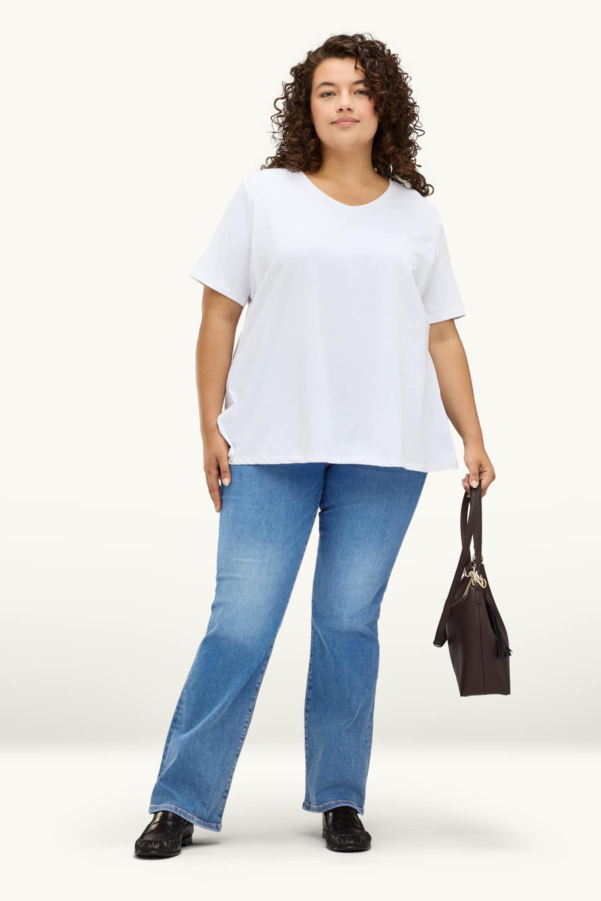 Bootcut jeans - mid-rise waist - shaping jeans - LYCRA® - blue denim