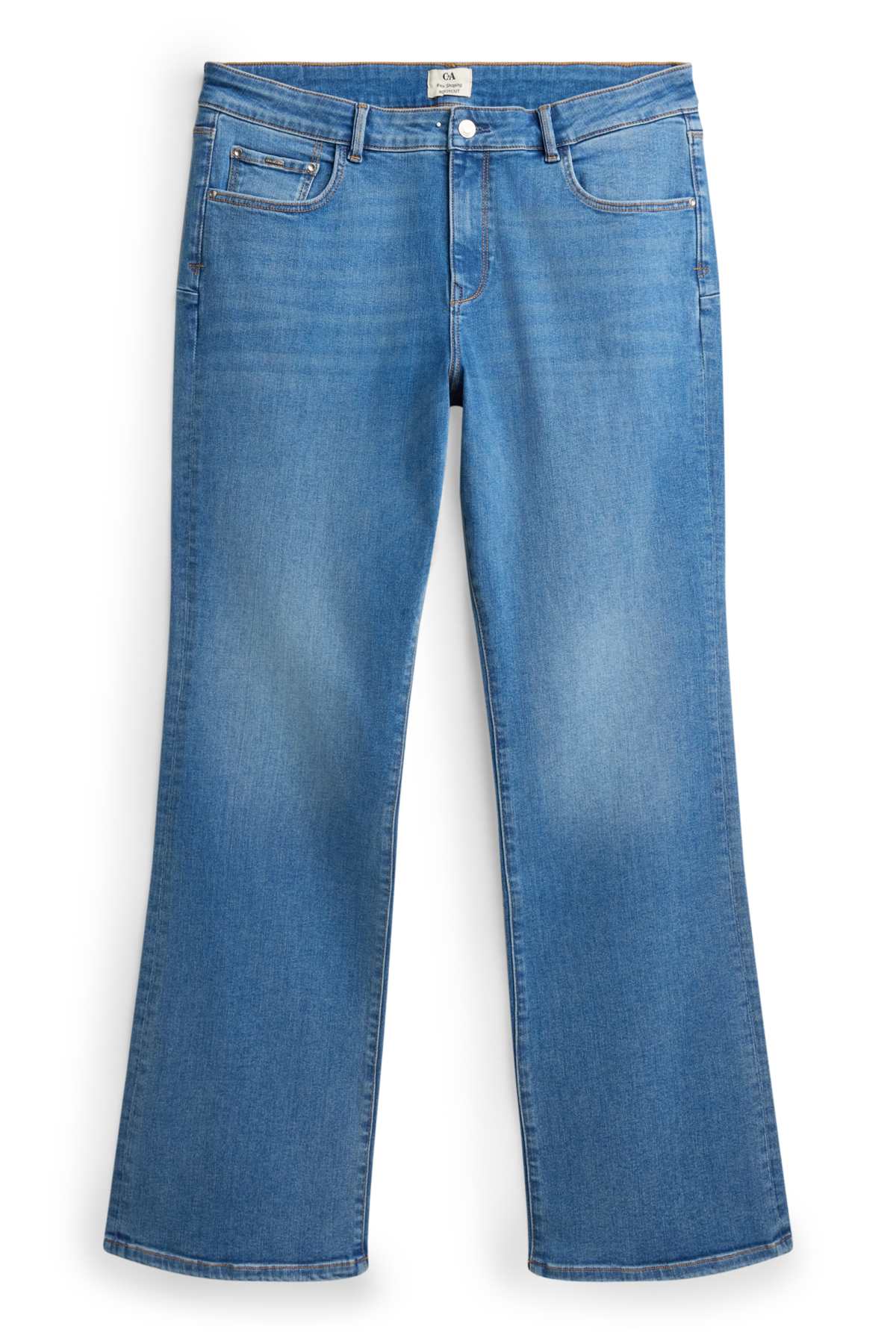 Bootcut jeans - mid-rise waist - shaping jeans - LYCRA® - blue denim