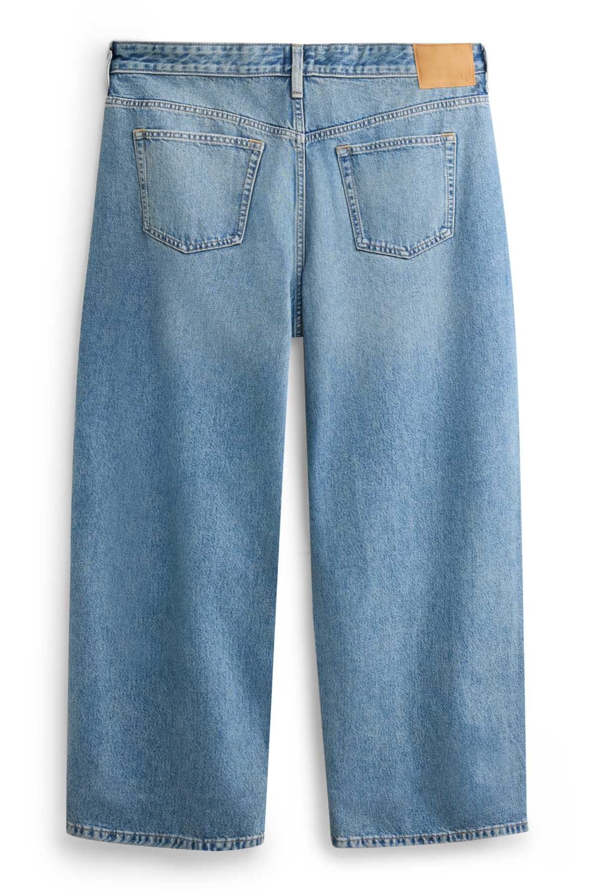 Straight jeans - mid-rise waist - blue denim
