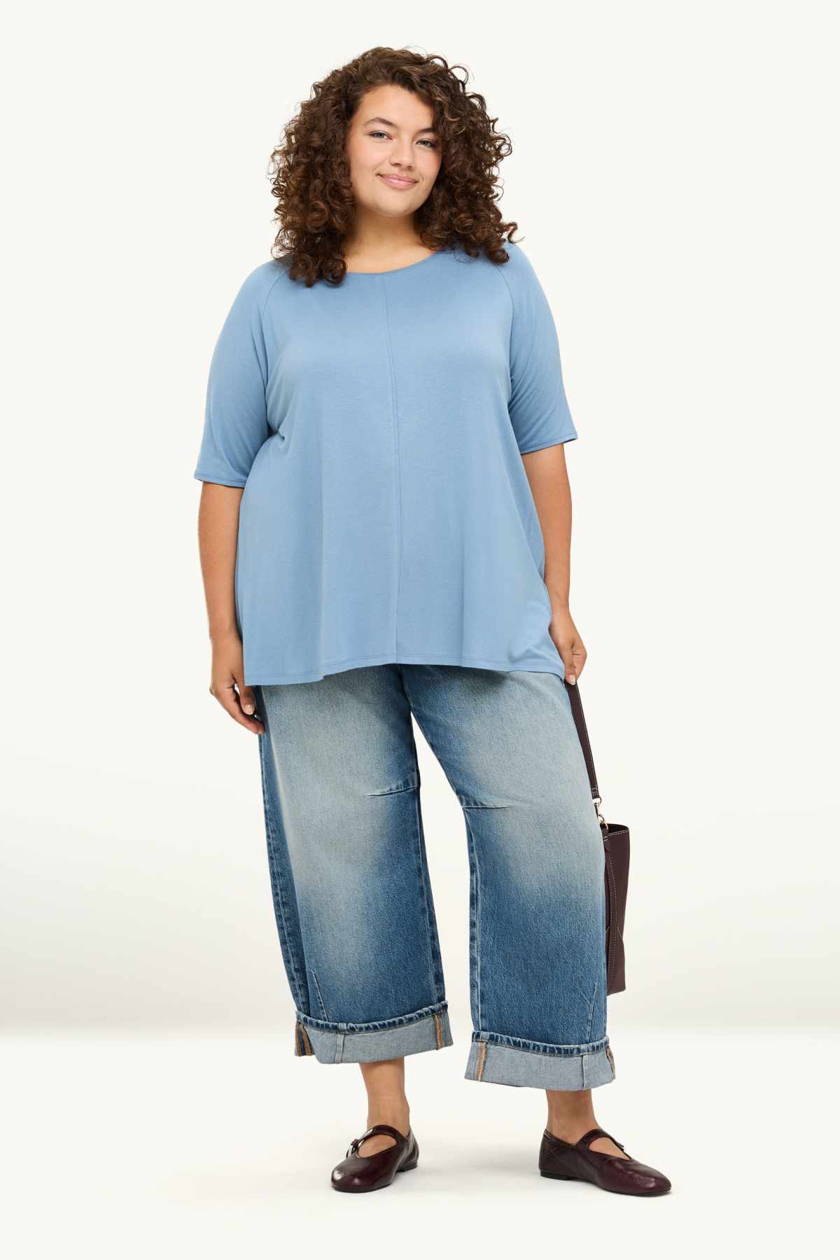 Barrel jeans - high waist - blue denim