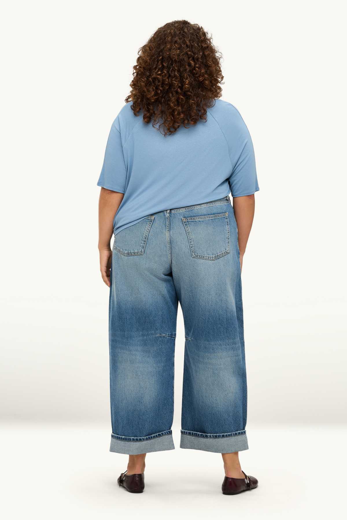 Barrel jeans - high waist - blue denim