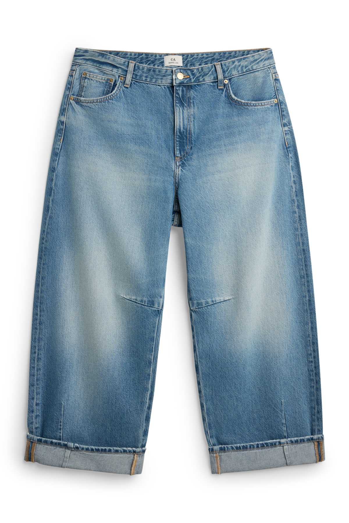 Barrel jeans - high waist - blue denim