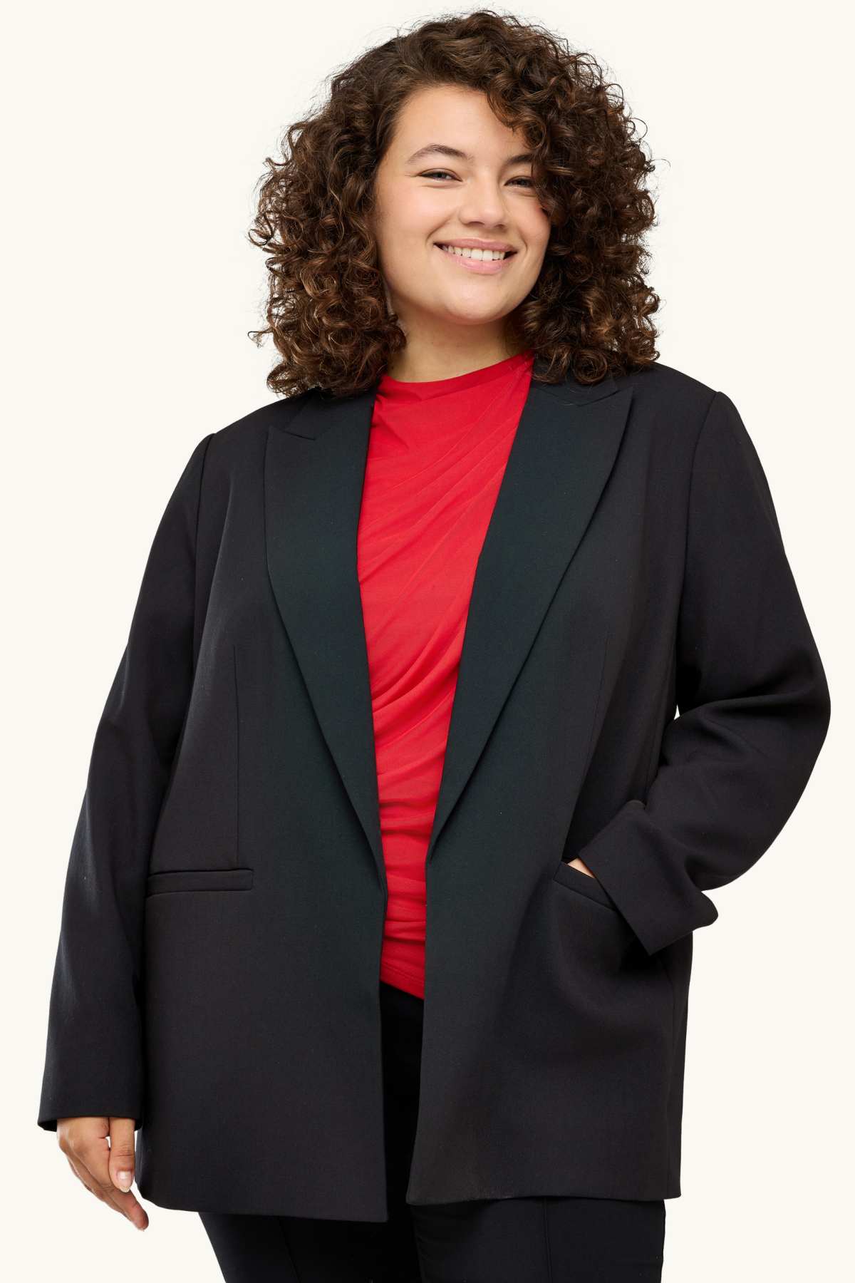Long blazer - regular fit - black