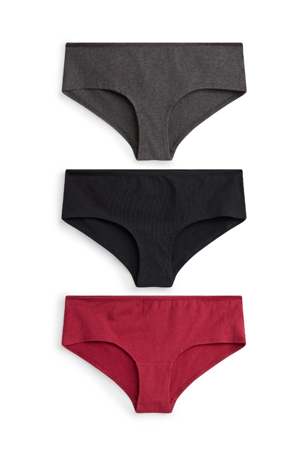Multipack of 3 - hipsters - gray / dark red