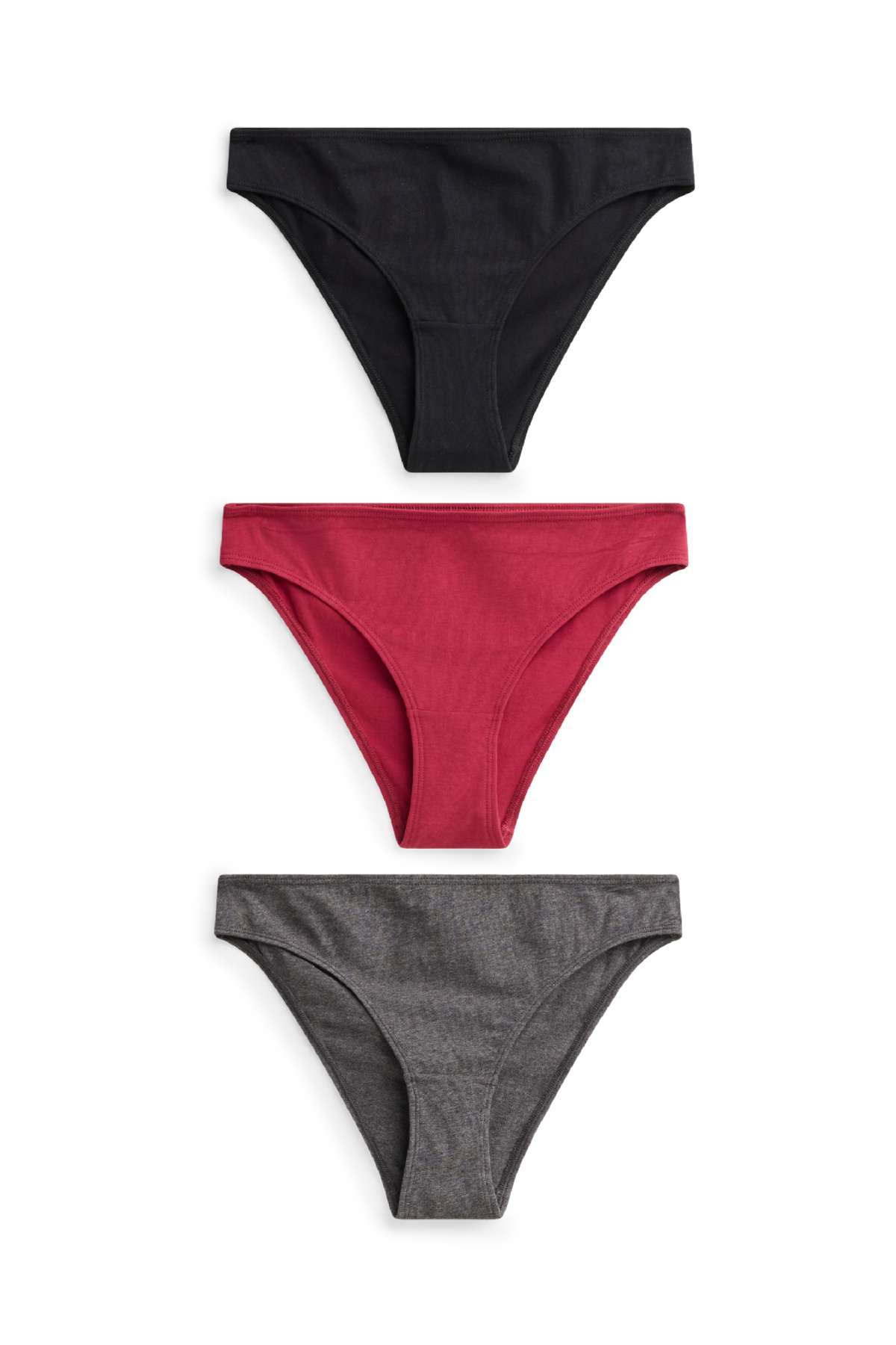 Multipack of 3 - knickers - black / red