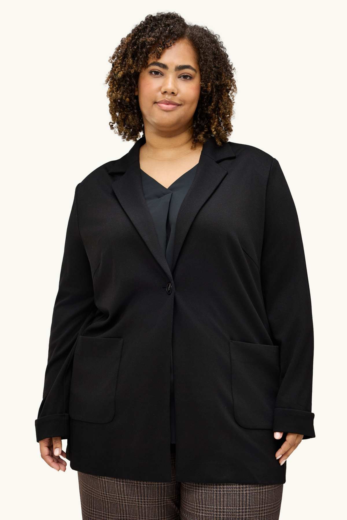 Long blazer - curvy fit - black