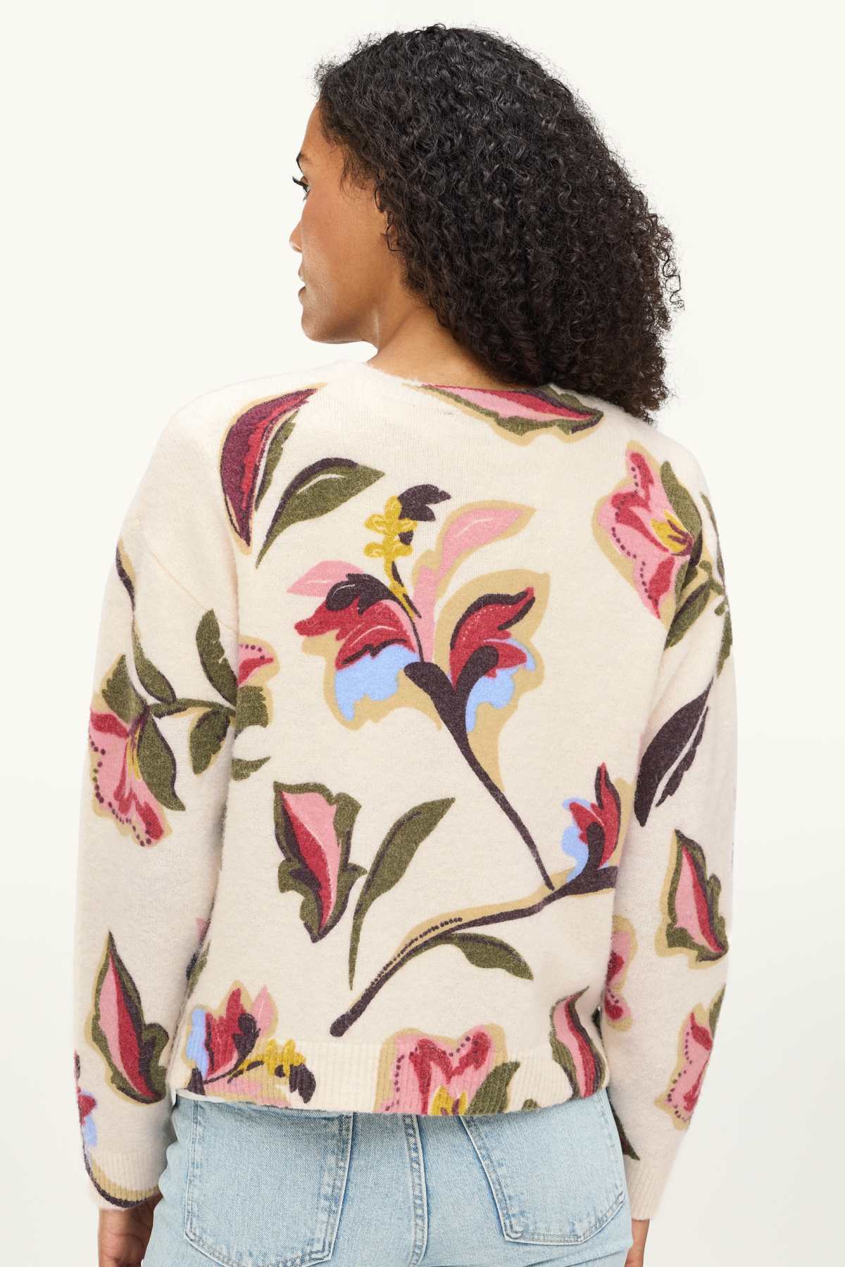 Jumper - floral - creme