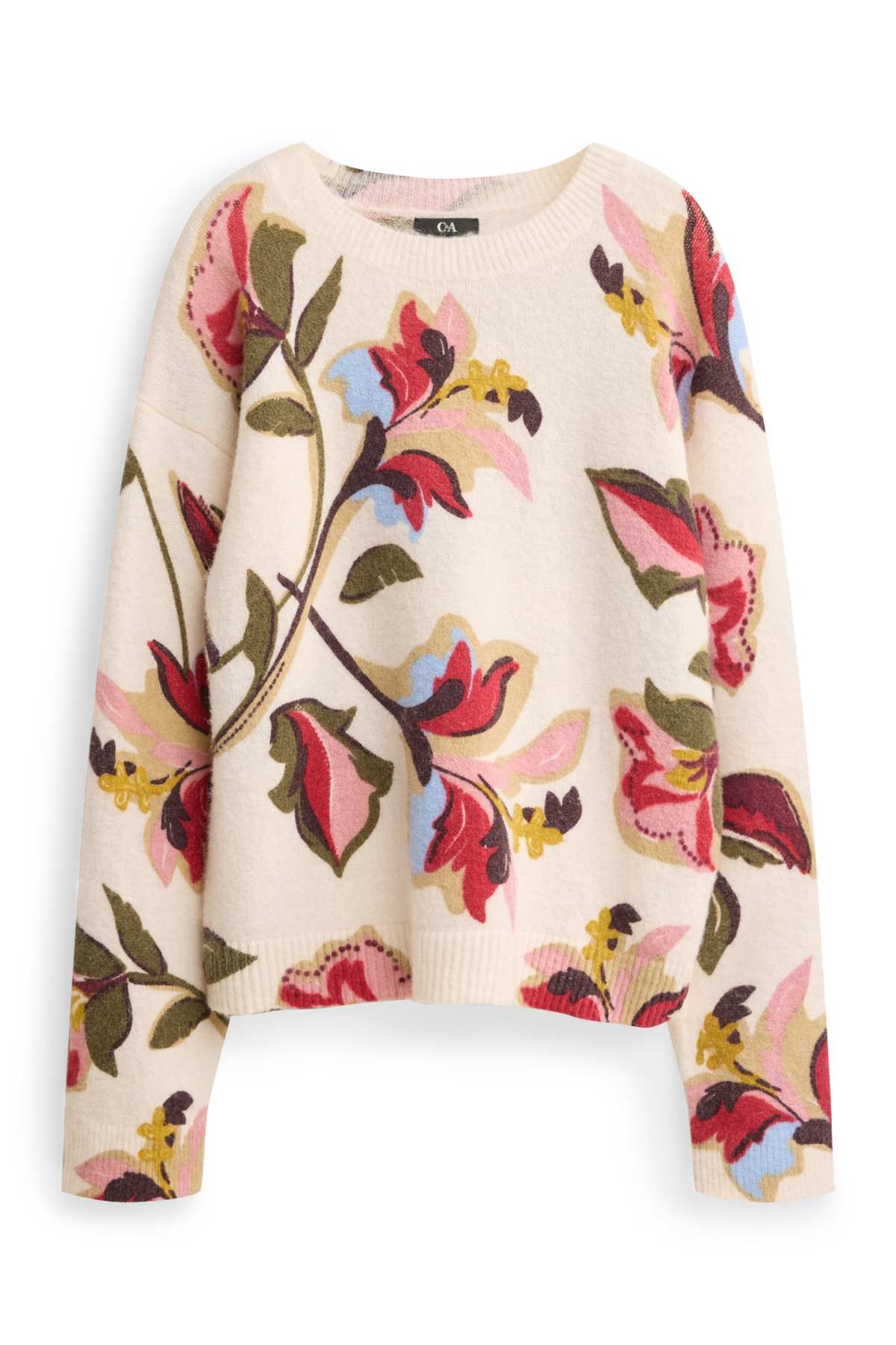 Jumper - floral - creme