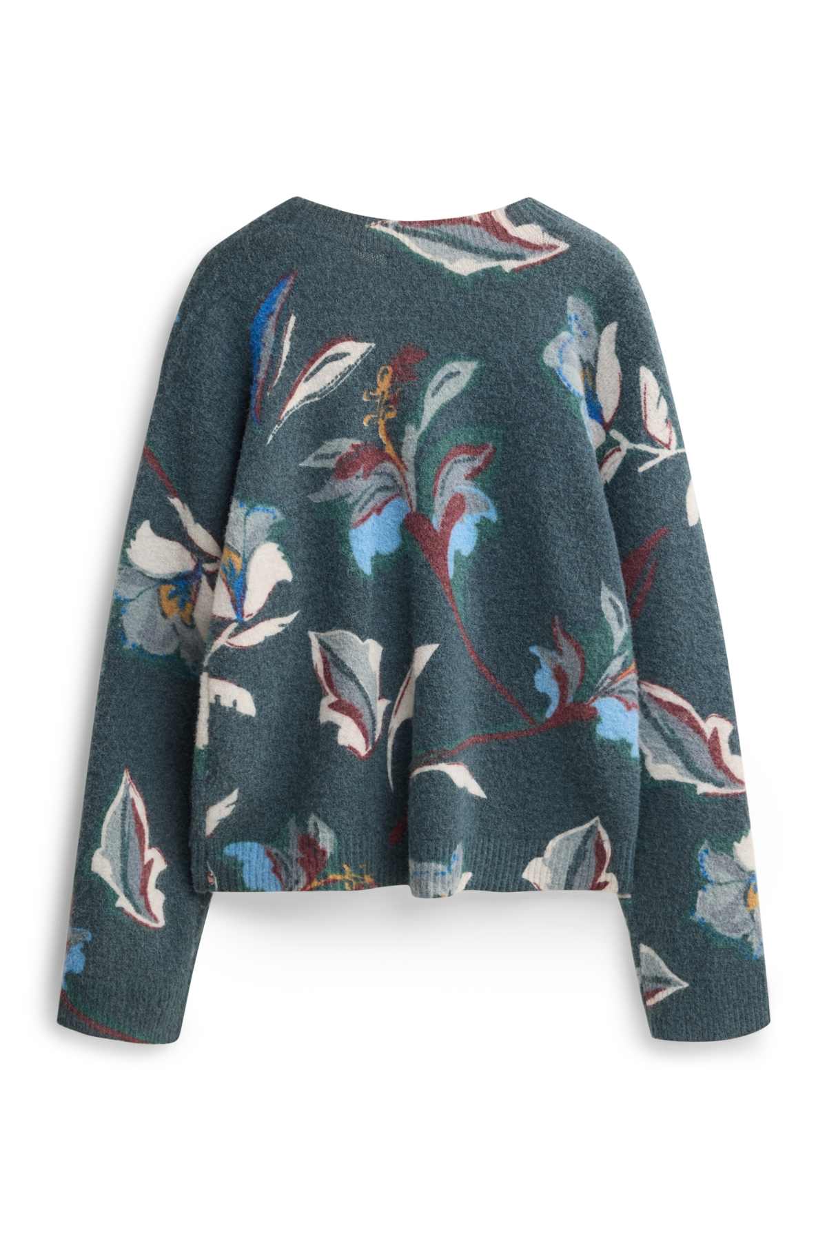 Jumper - floral - dark green
