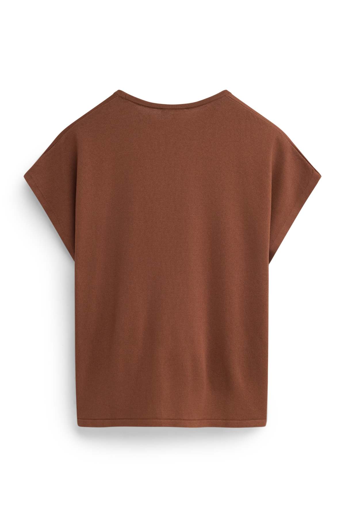 Knitted jumper - short sleeve - light brown