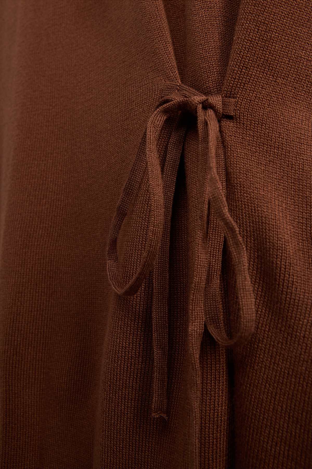 Knitted jumper - short sleeve - light brown