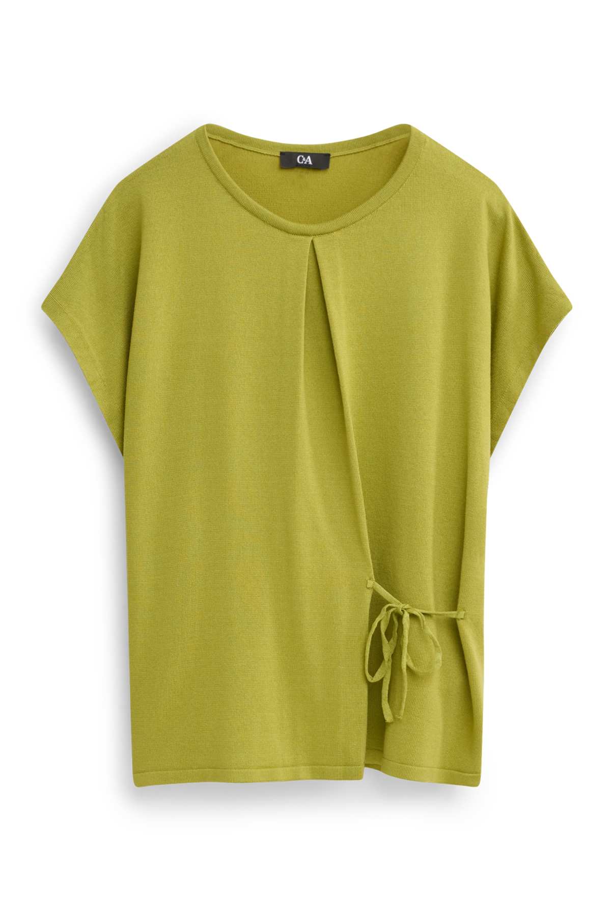 Knitted jumper - short sleeve - green