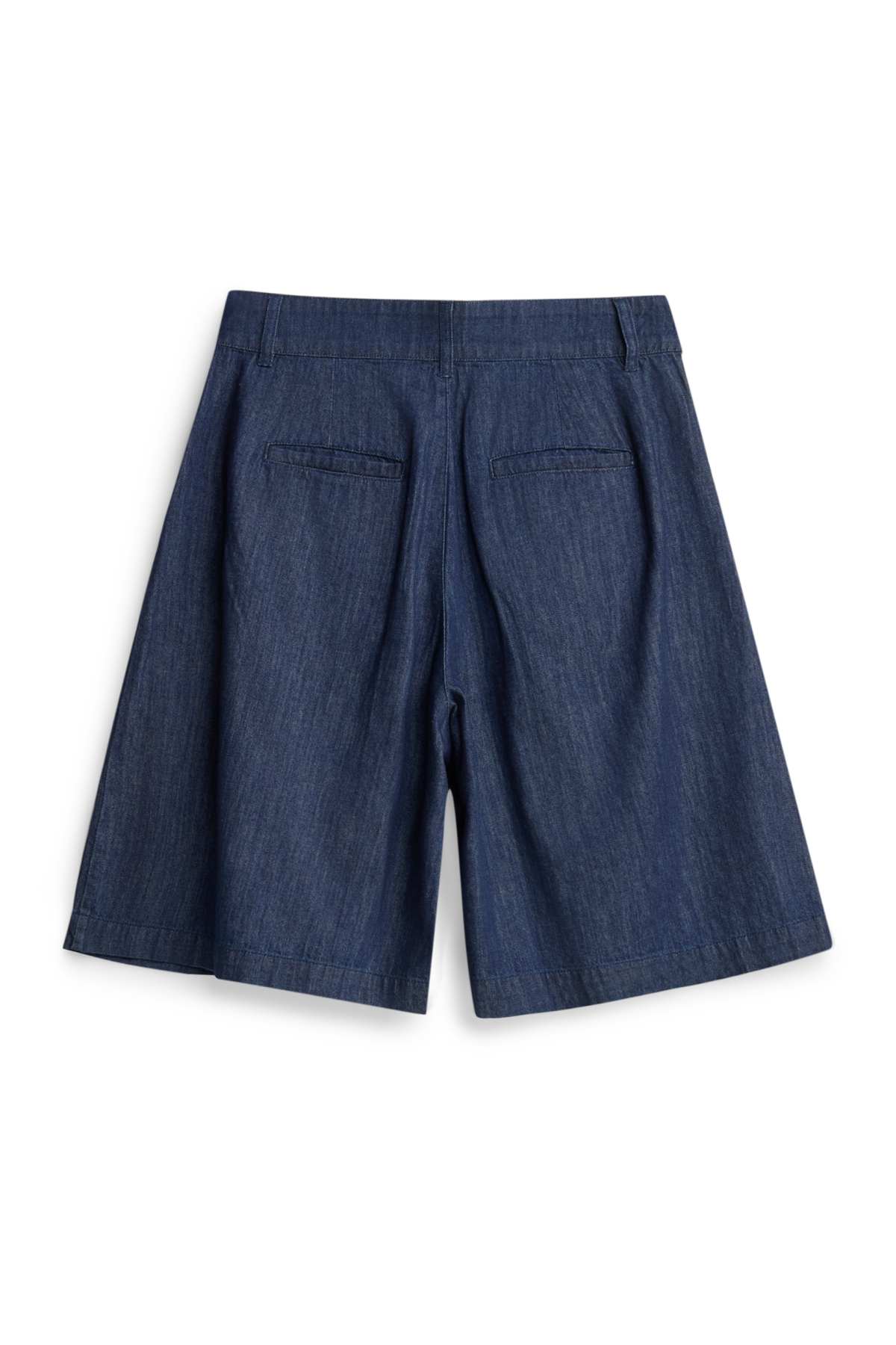 Jorts - mid-rise waist - denim-dark blue