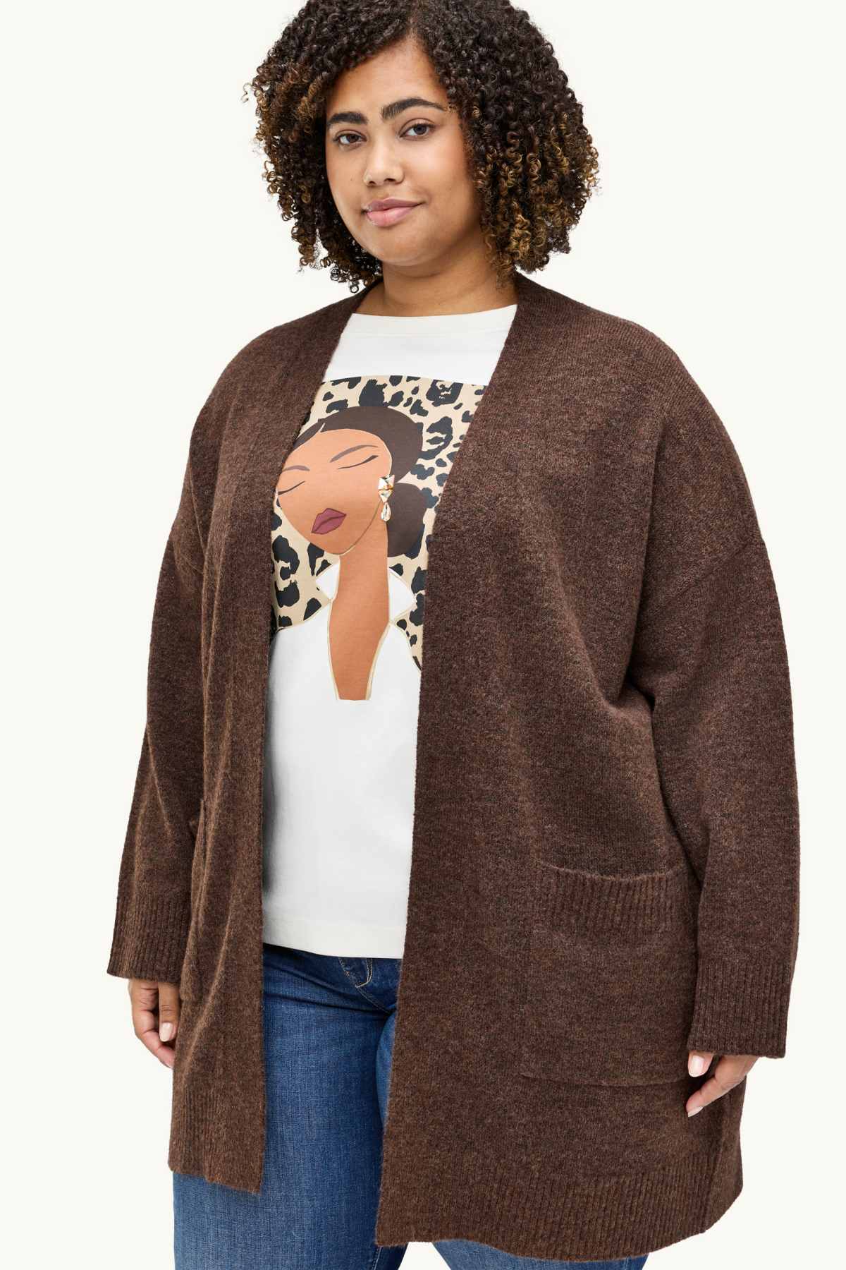 Long cardigan - dark brown