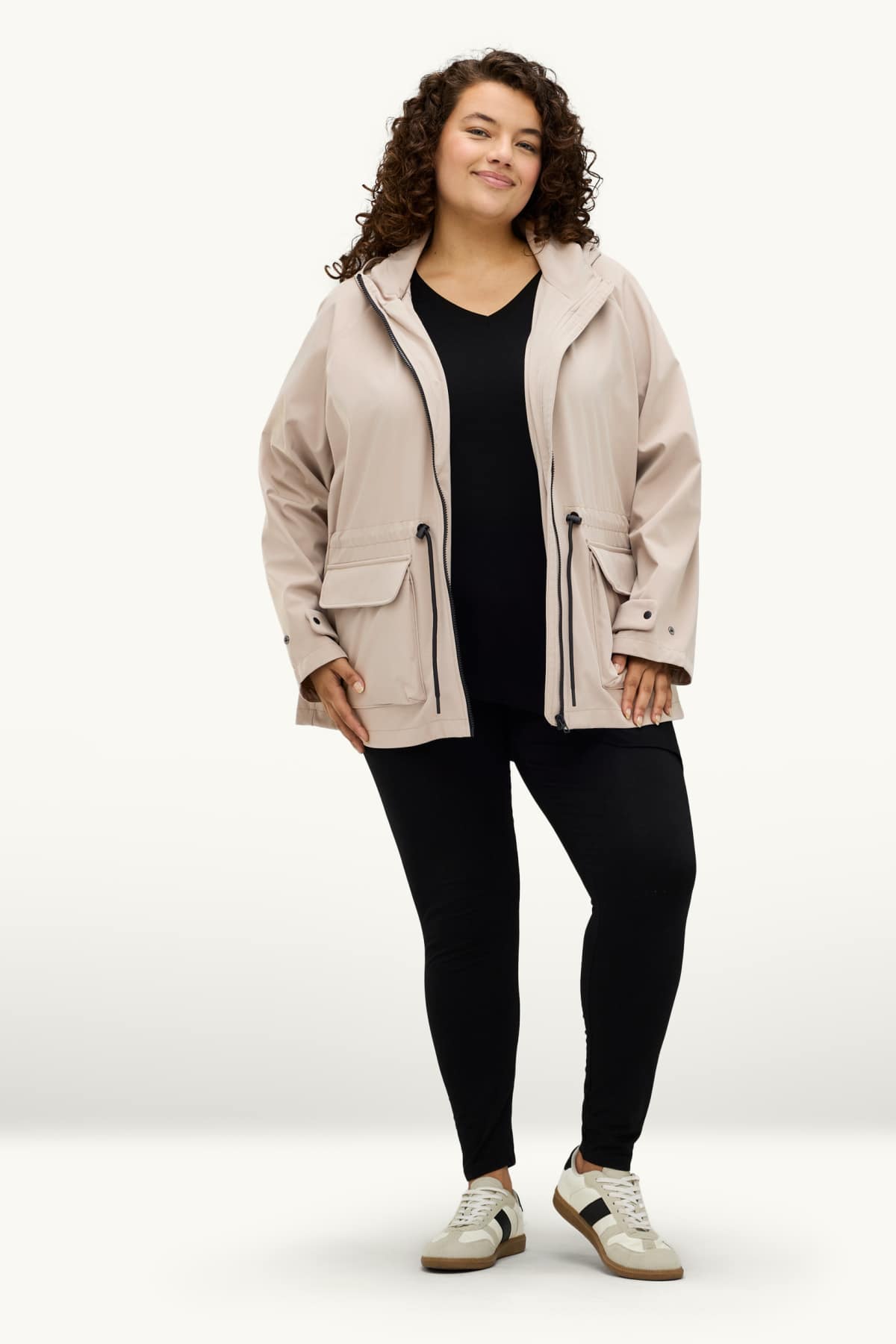 Softshell jacket with hood - water-repellent - 4 Way Stretch - beige