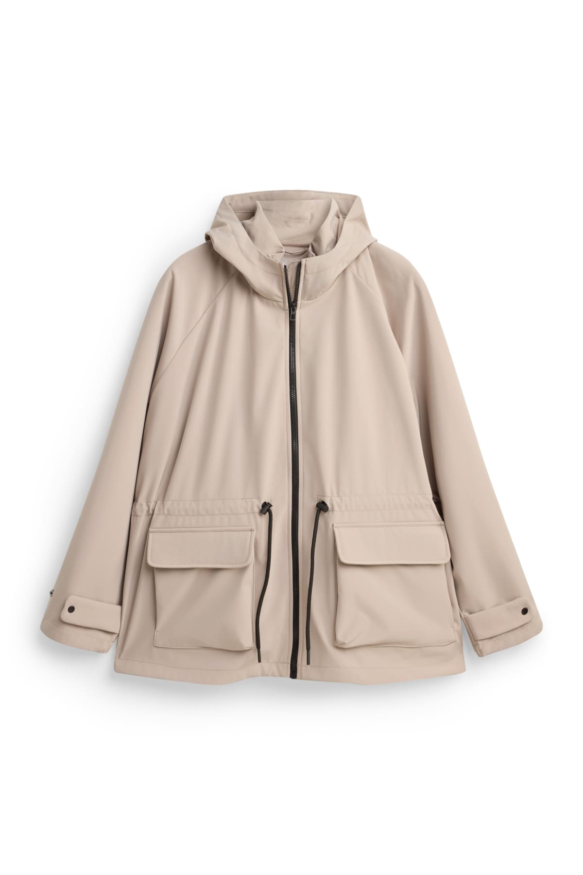 Softshell jacket with hood - water-repellent - 4 Way Stretch - beige
