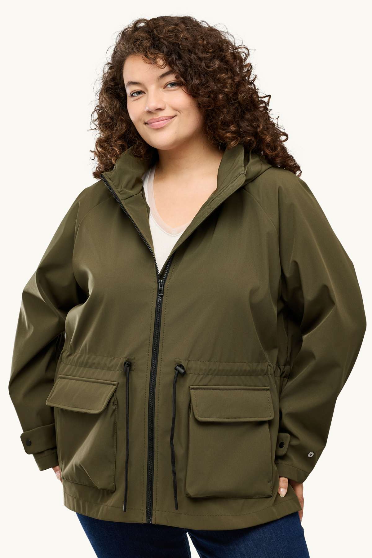 Softshell jacket with hood - water-repellent - 4 Way Stretch - dark green