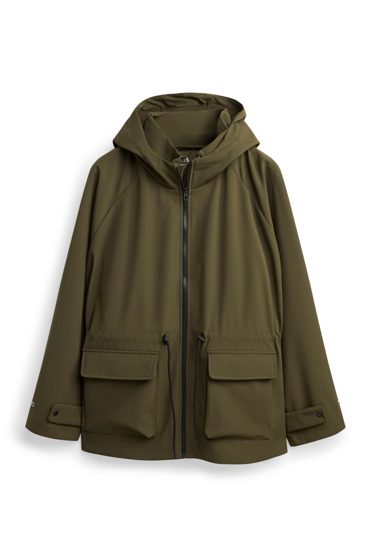 Softshell jacket with hood - water-repellent - 4 Way Stretch - dark green