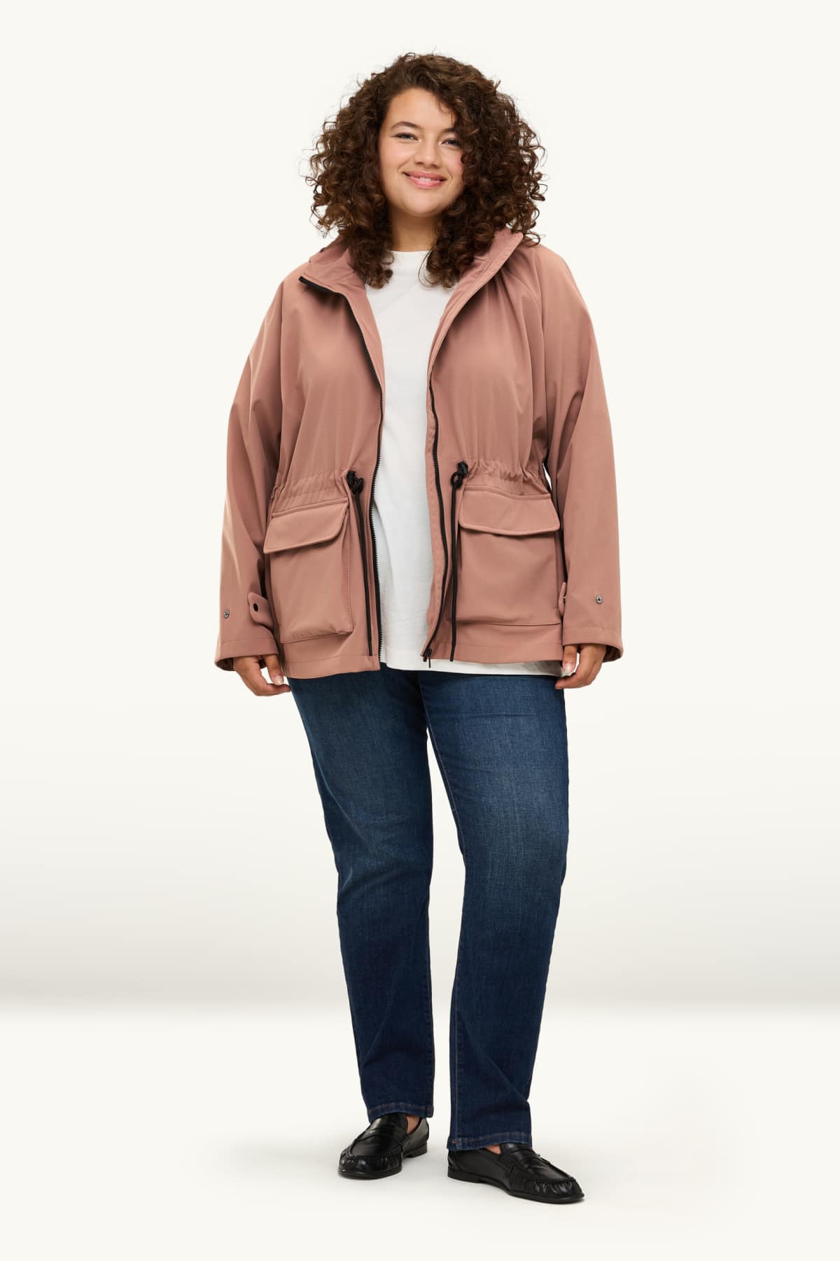 Softshell jacket with hood - water-repellent - 4 Way Stretch - rose