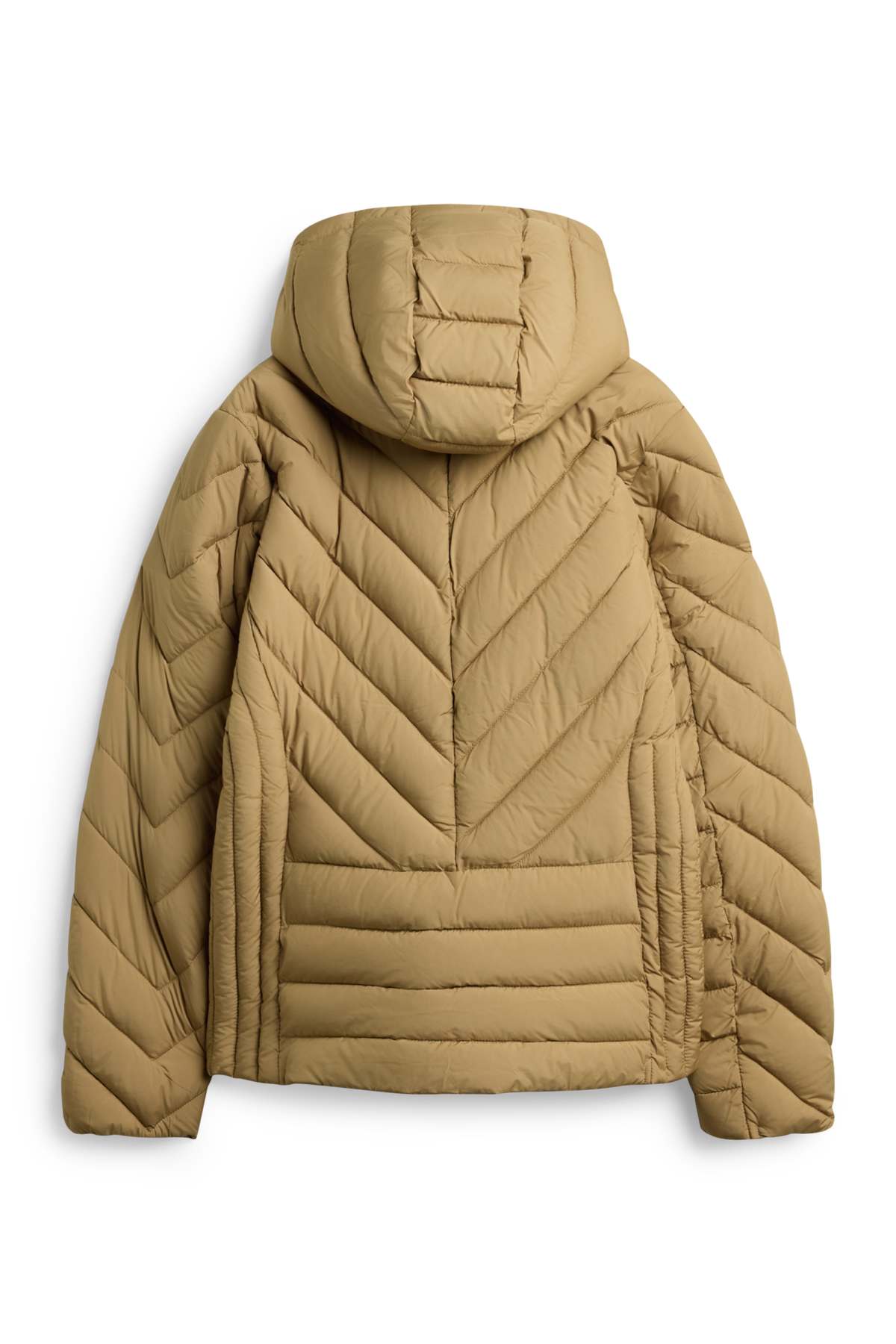 Quilted jacket with hood - lined - khaki