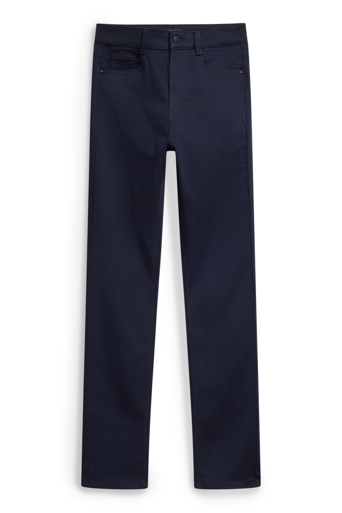Cloth trousers - high waist - slim fit - dark blue