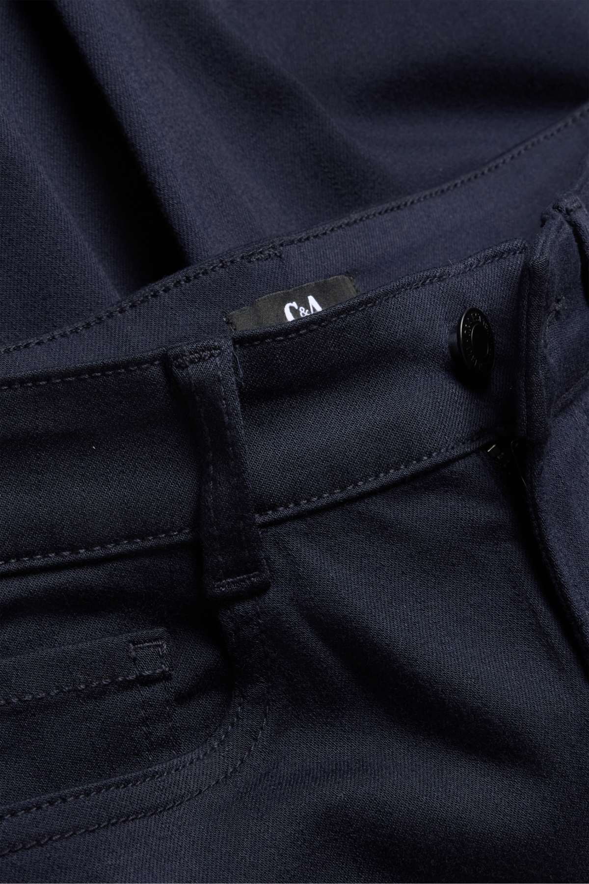 Cloth trousers - high waist - slim fit - dark blue