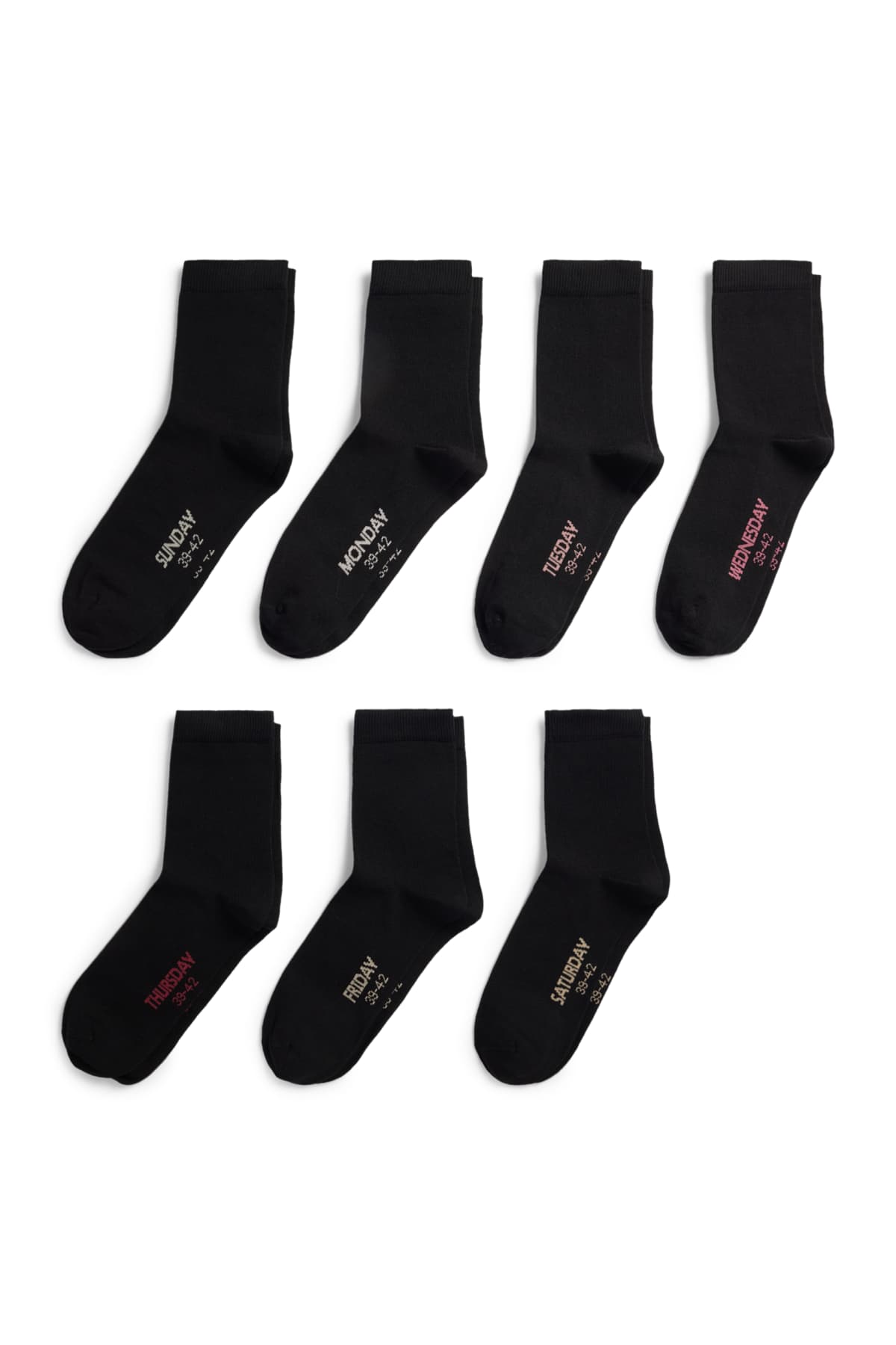 Multipack of 7 - socks - black
