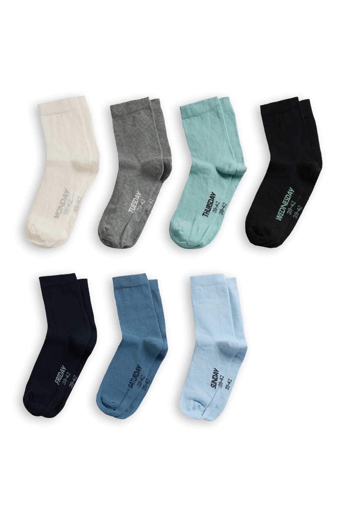 Multipack of 7 - socks - blue / gray