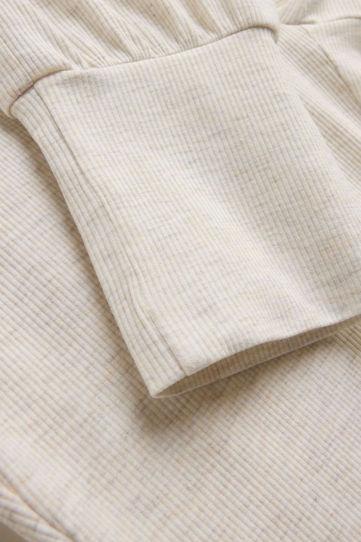 Pyjama bottoms - ribbed - light beige