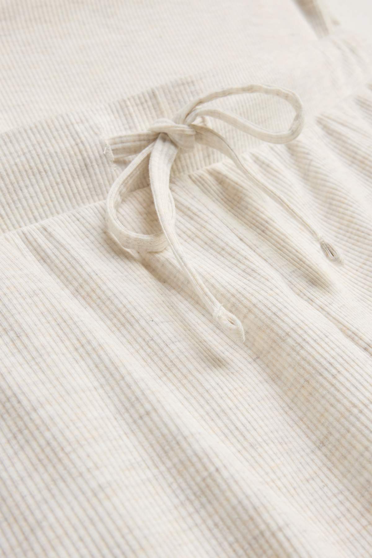 Pyjama bottoms - ribbed - creme