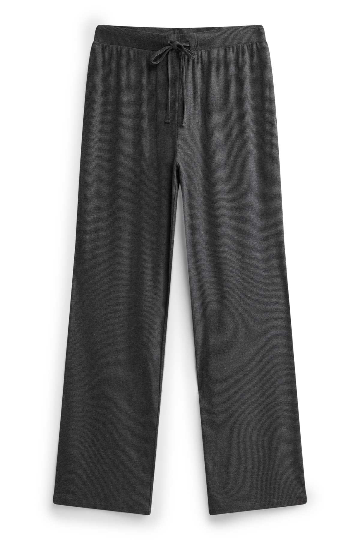 Pyjama bottoms - ribbed - dark gray