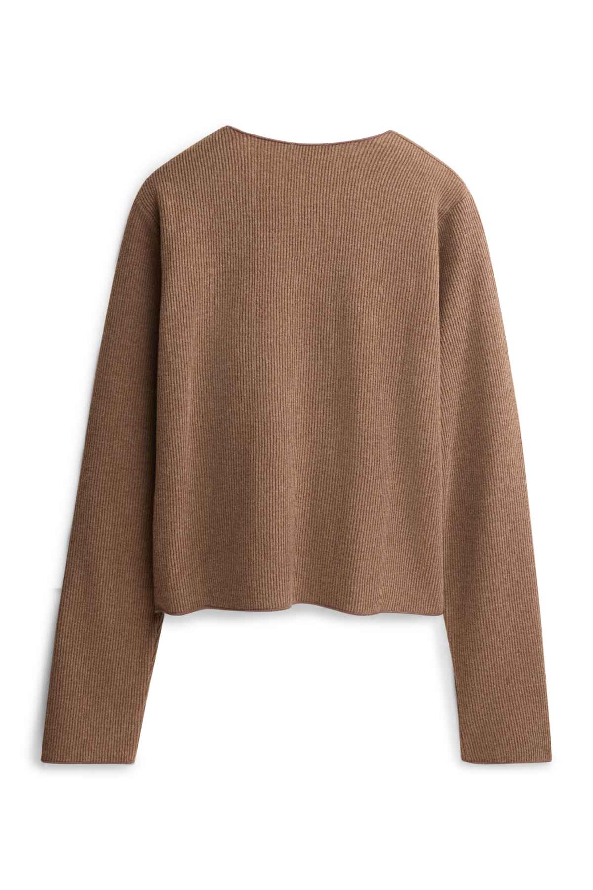 Cardigan - ribbed - brown