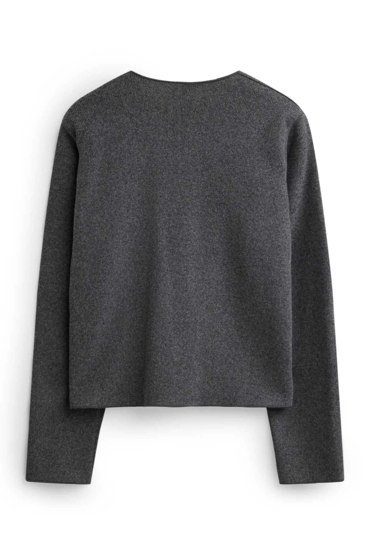 Cardigan - ribbed - dark gray