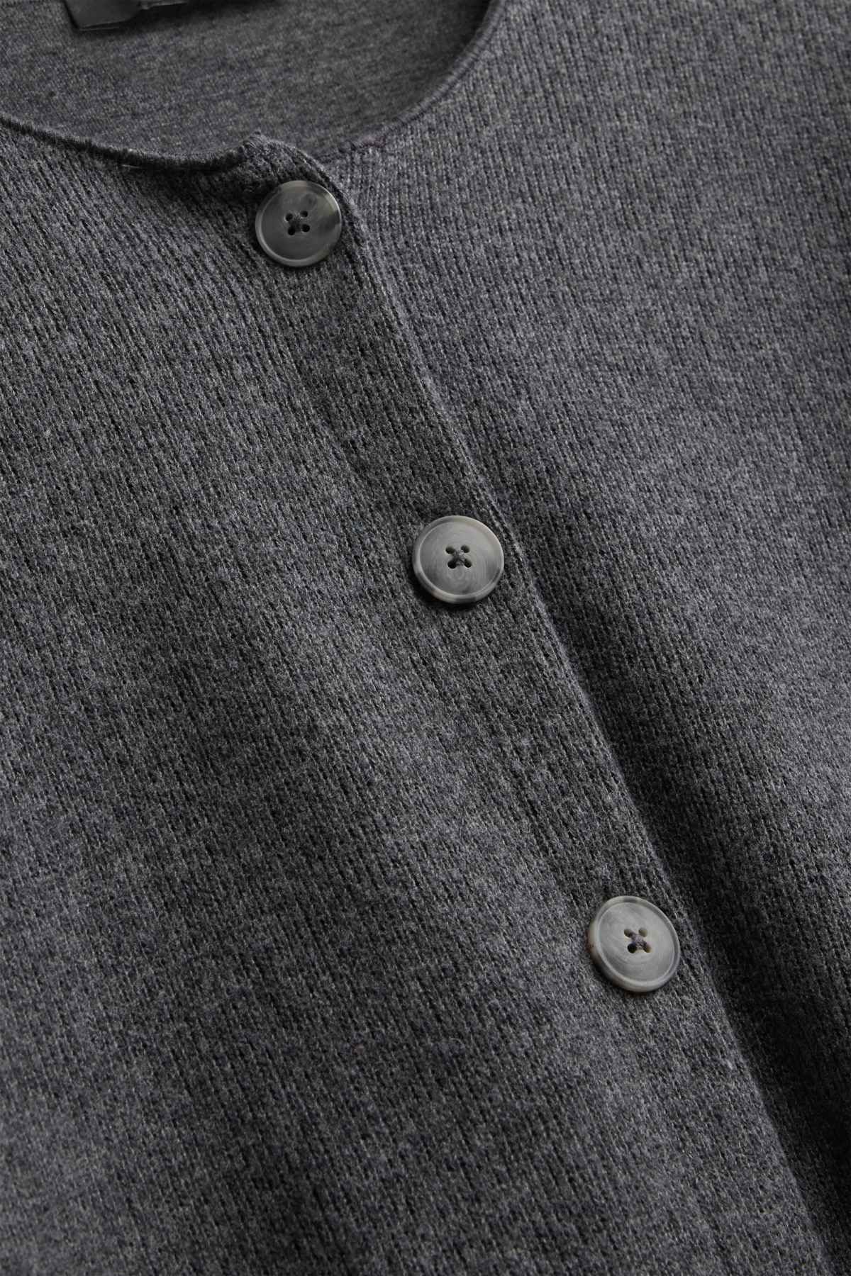 Cardigan - ribbed - dark gray