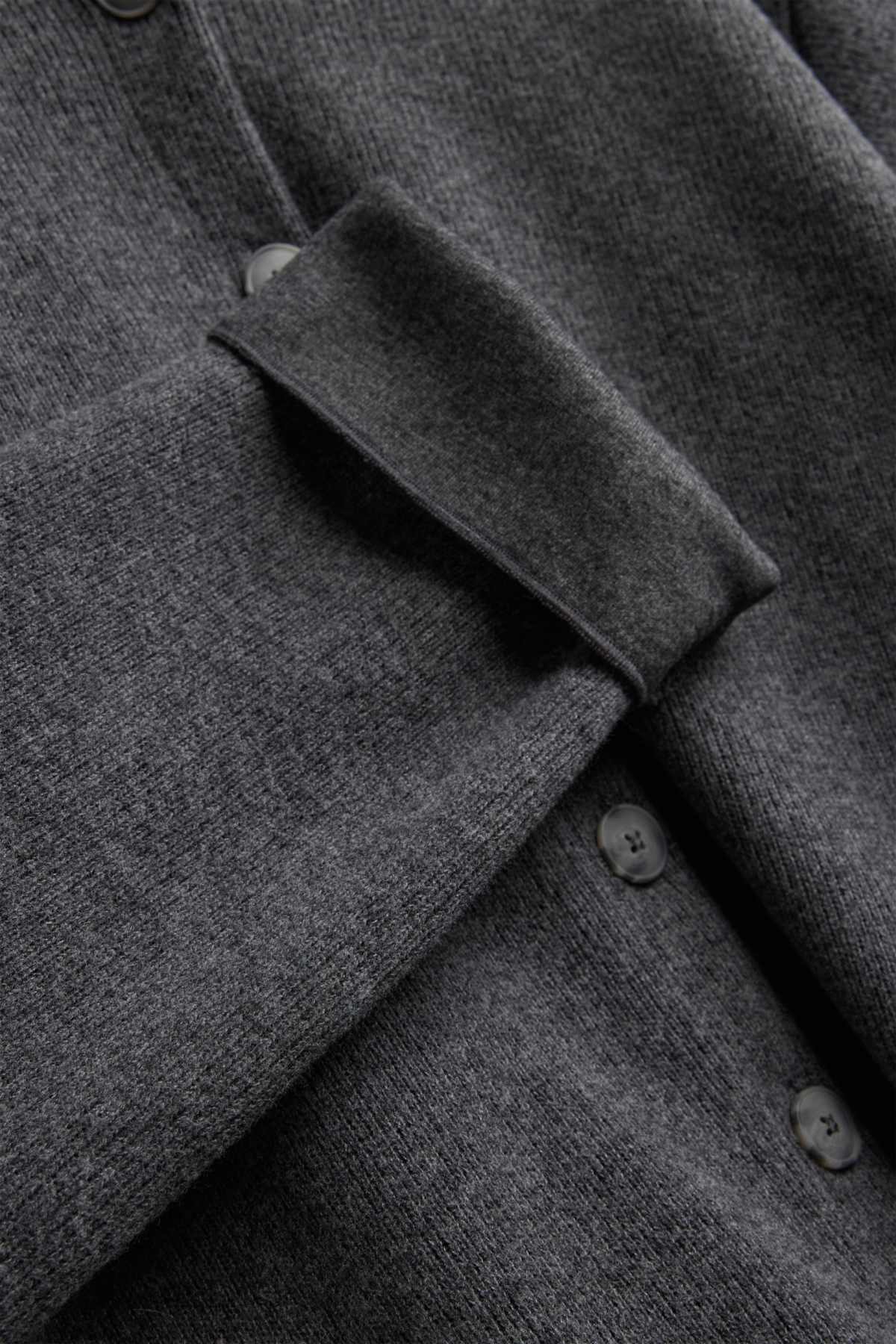 Cardigan - ribbed - dark gray