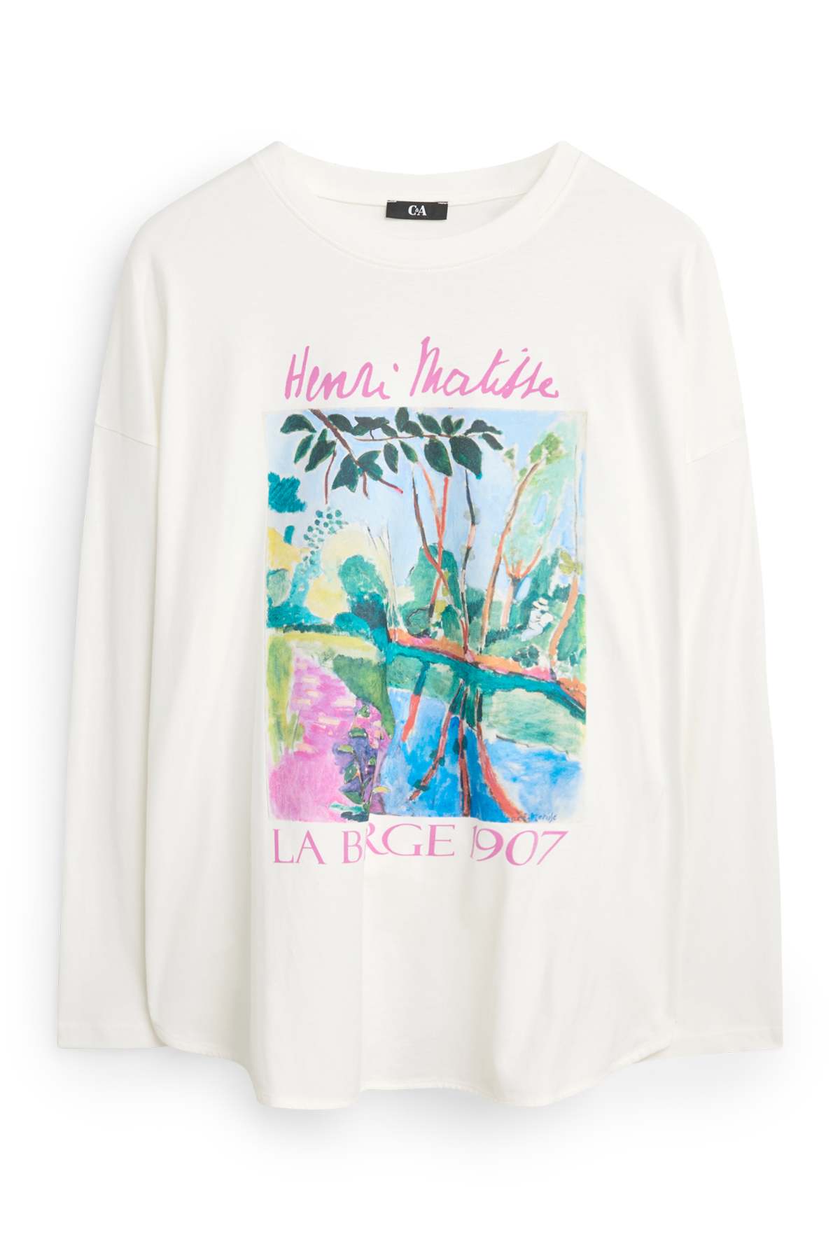 Long sleeve top - relaxed fit - Henri Matisse - white