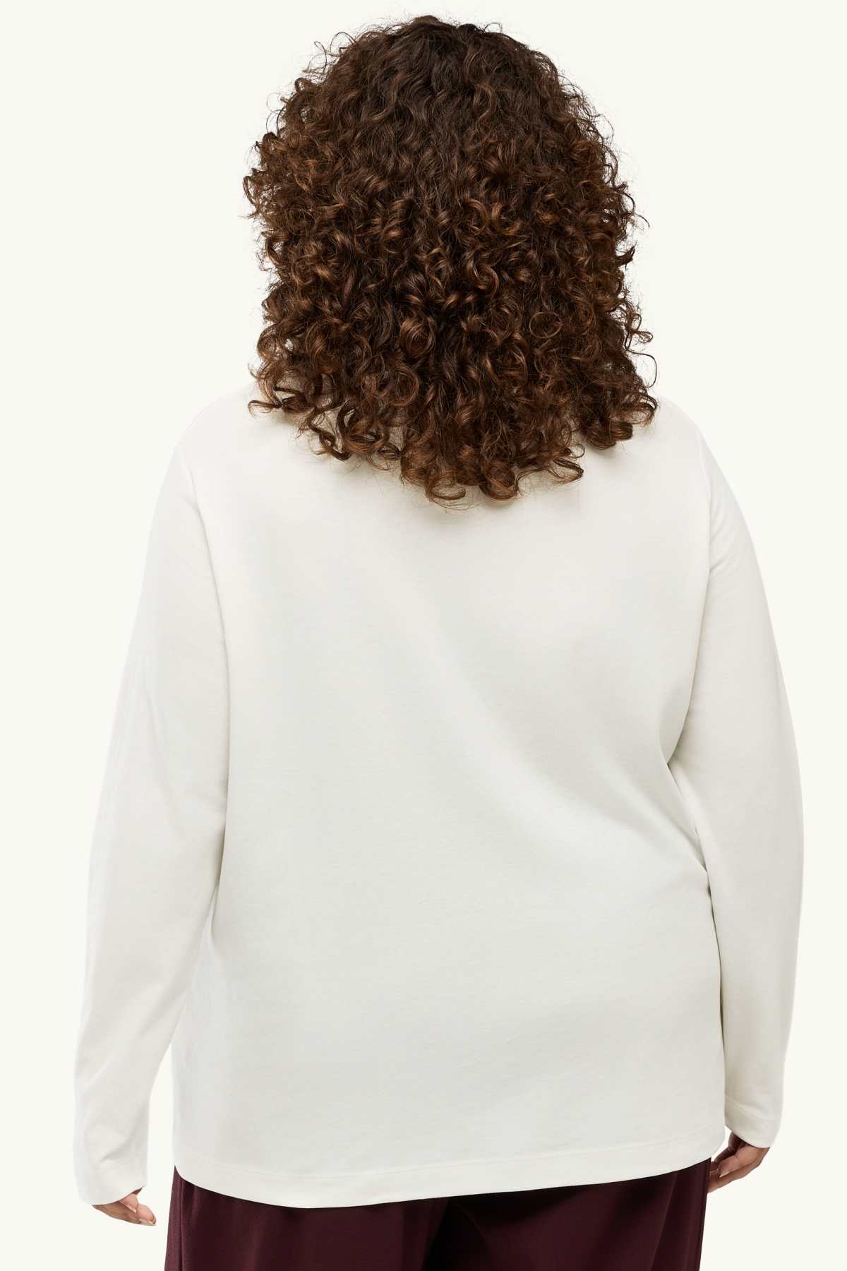 Long sleeve top - regular fit - shiny - white