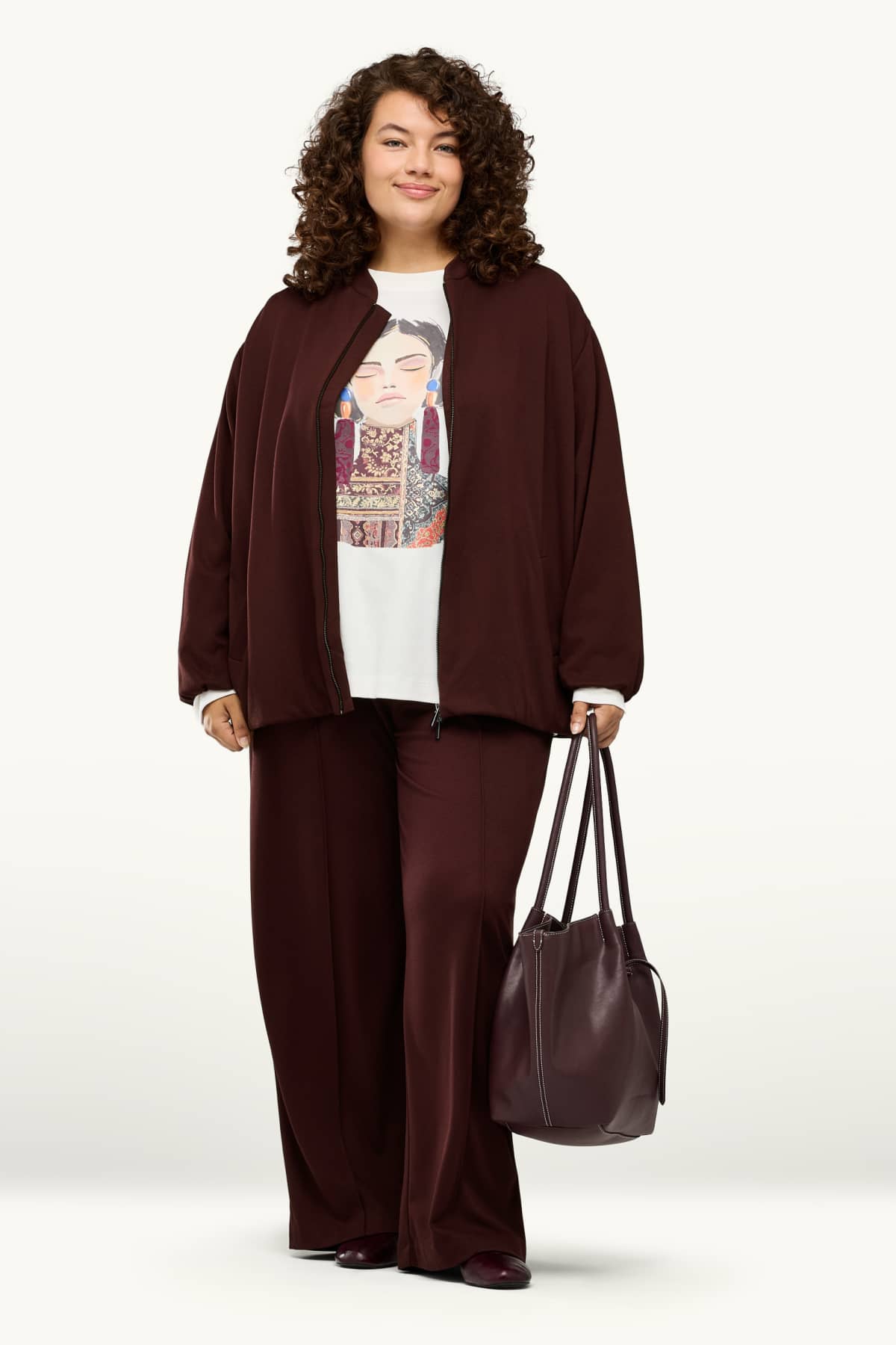 Long sleeve top - regular fit - shiny - white