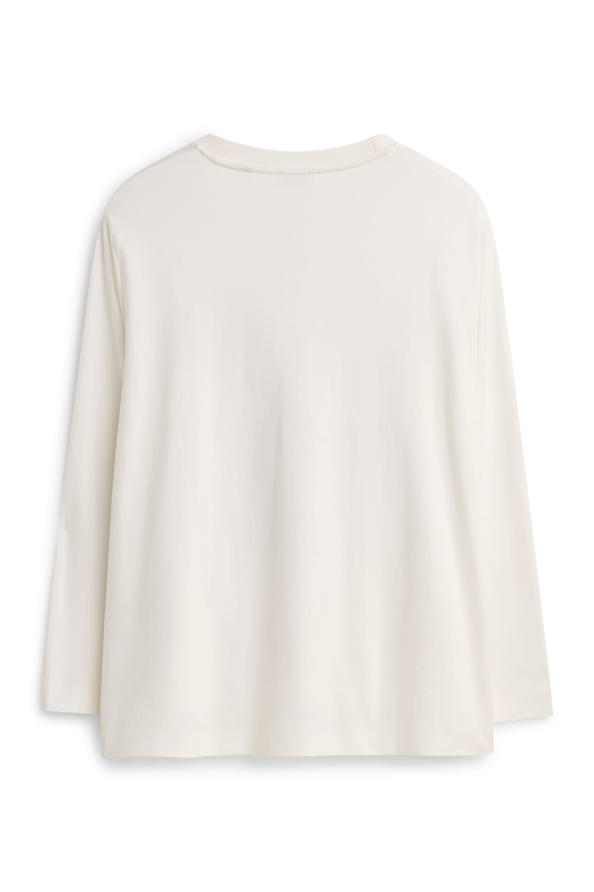 Long sleeve top - regular fit - shiny - white