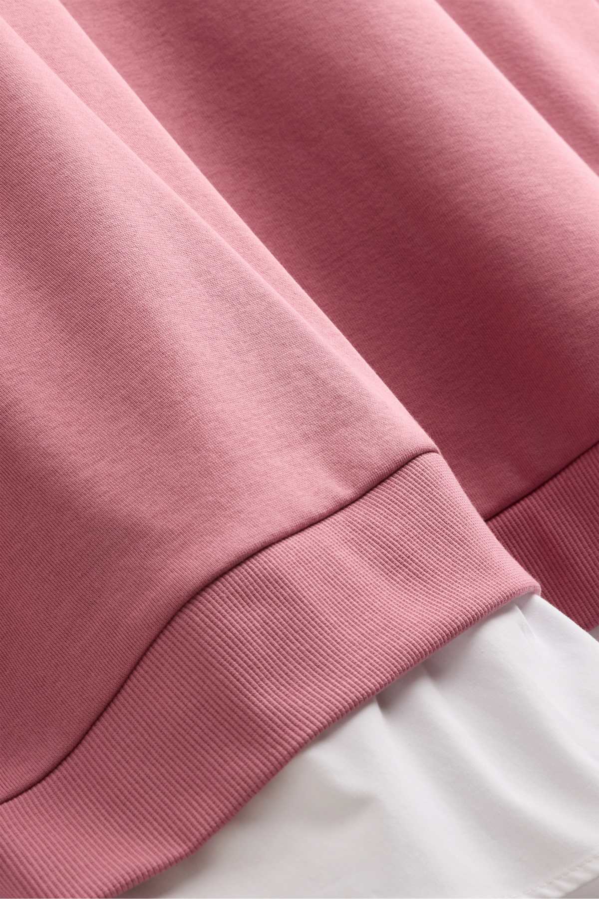 Sweatshirt - 2-in-1 look - white / rose