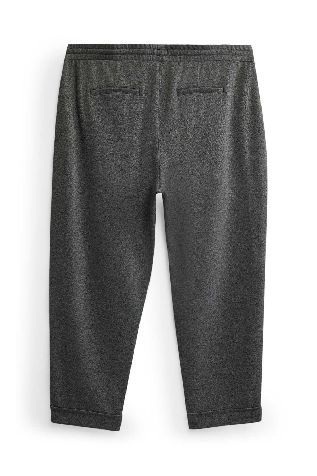 Jersey trousers - mid-rise waist - tapered fit - dark gray