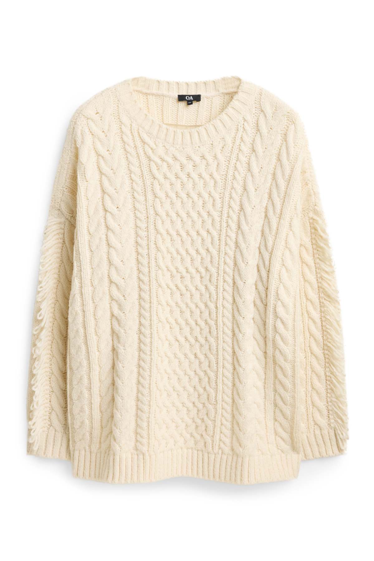 Jumper - cable knit pattern - cremewhite