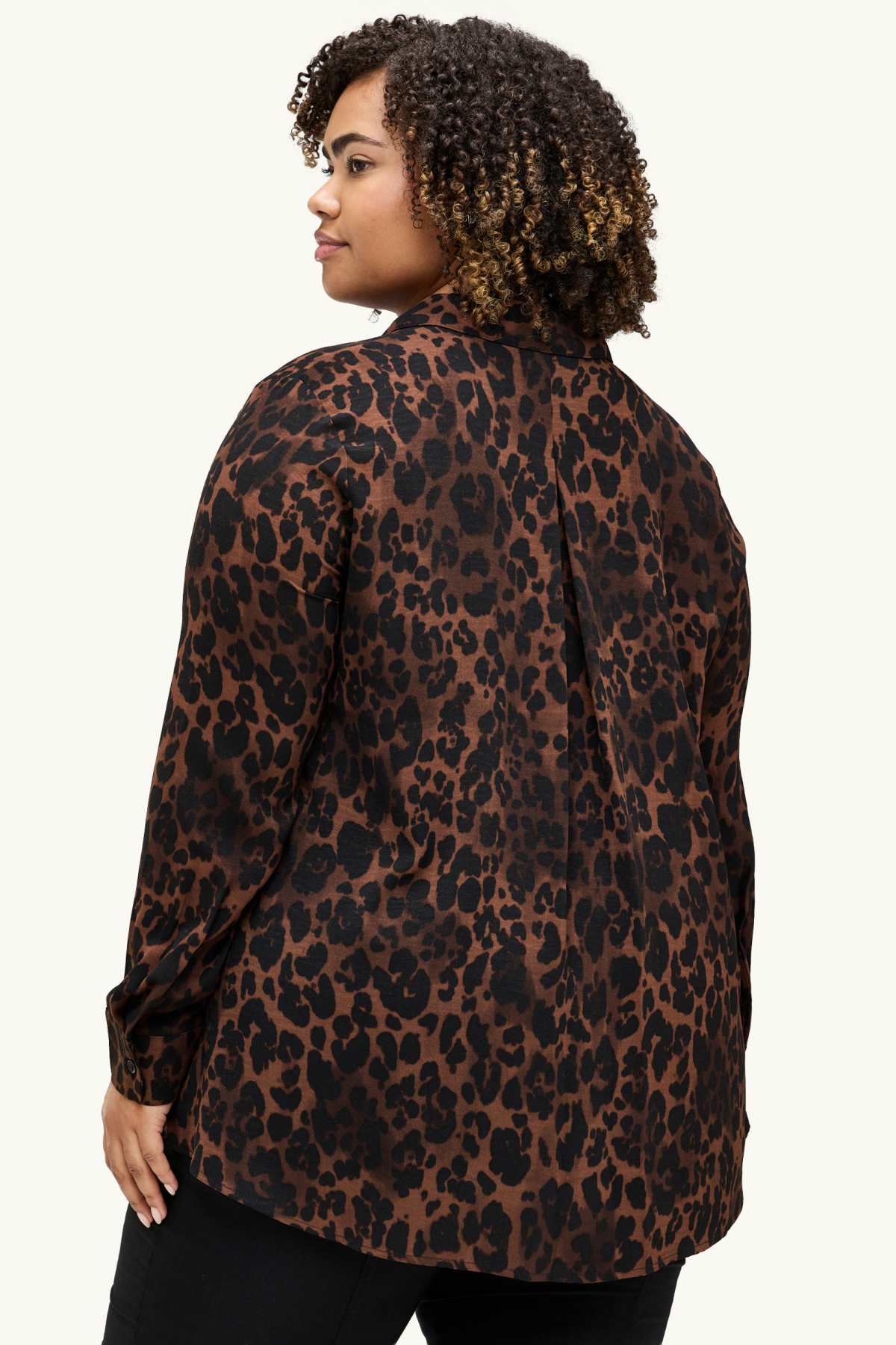 Blouse - leopard print - dark brown