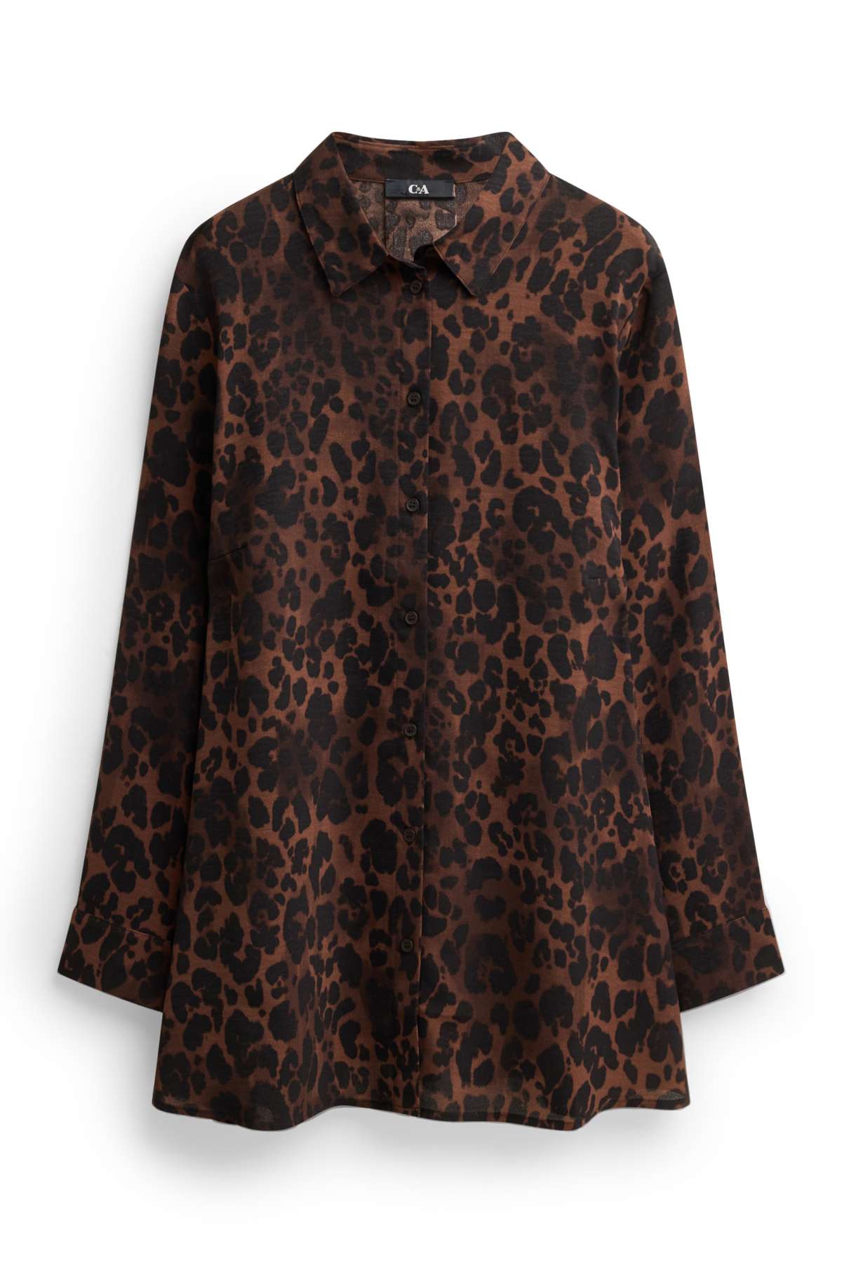 Blouse - leopard print - dark brown
