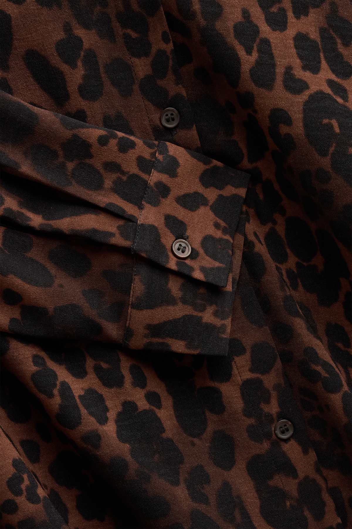Blouse - leopard print - dark brown
