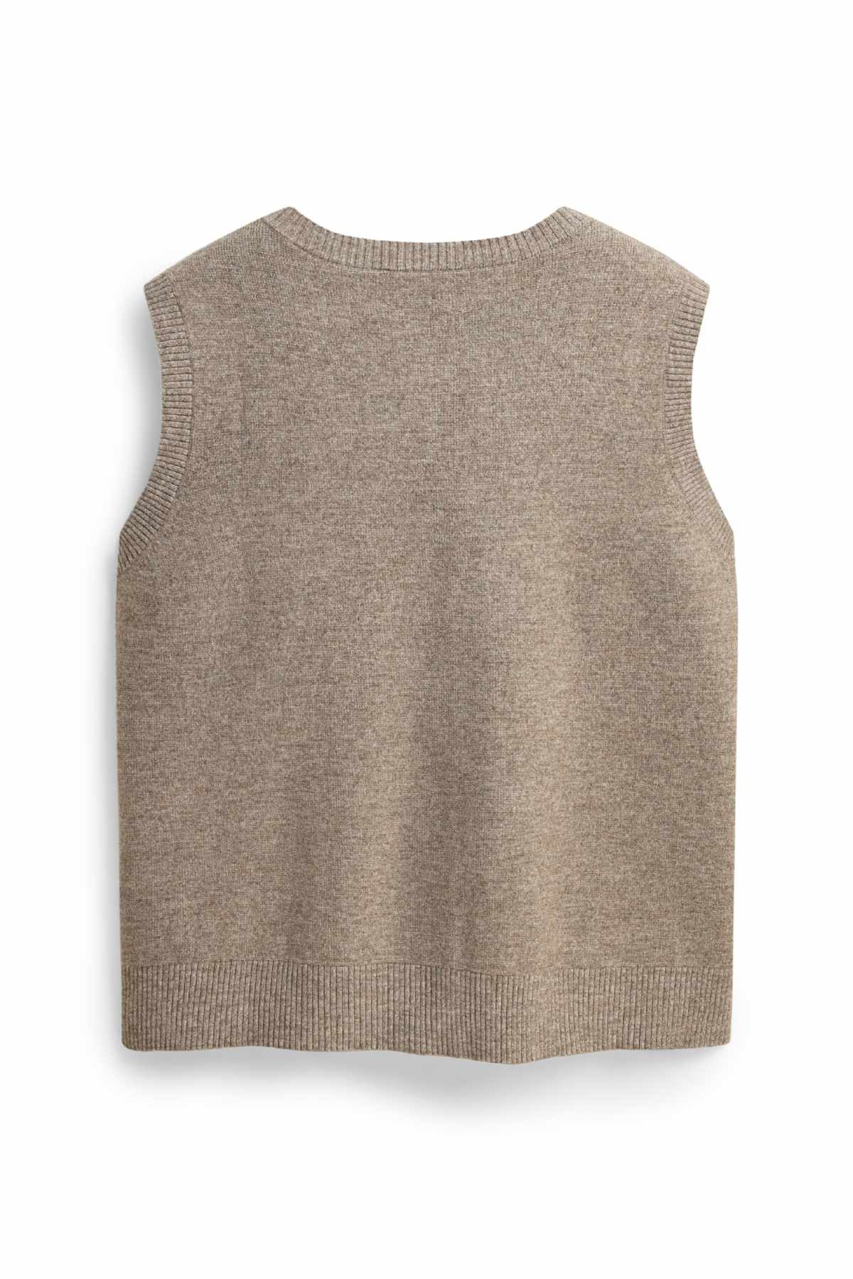 Knitted waistcoat - beige-melange