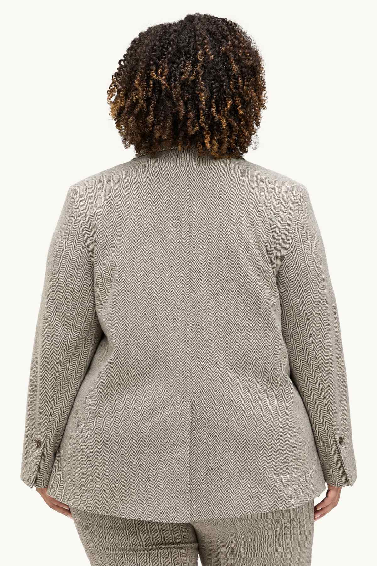 Long blazer - regular fit - patterned - beige