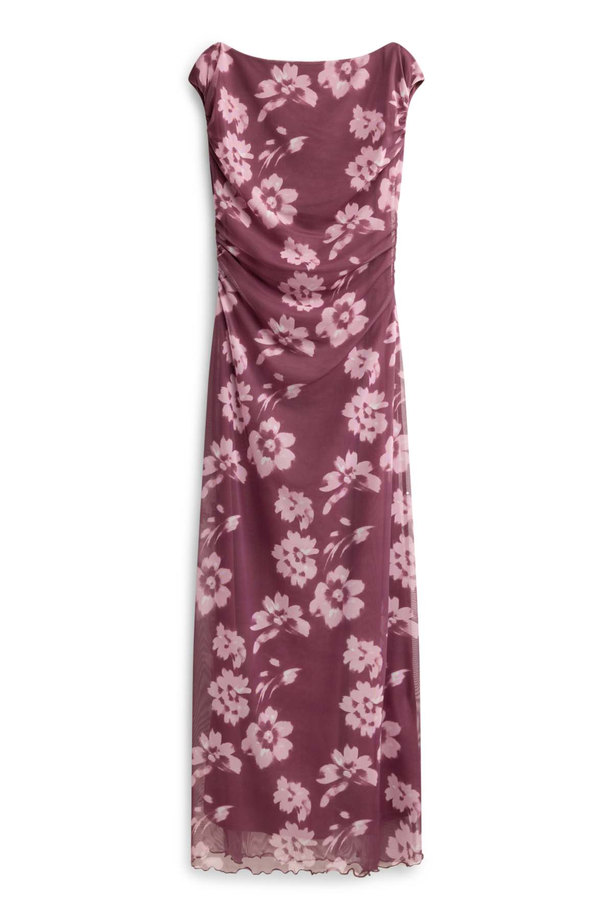 Bodycon dress - mesh - floral - purple