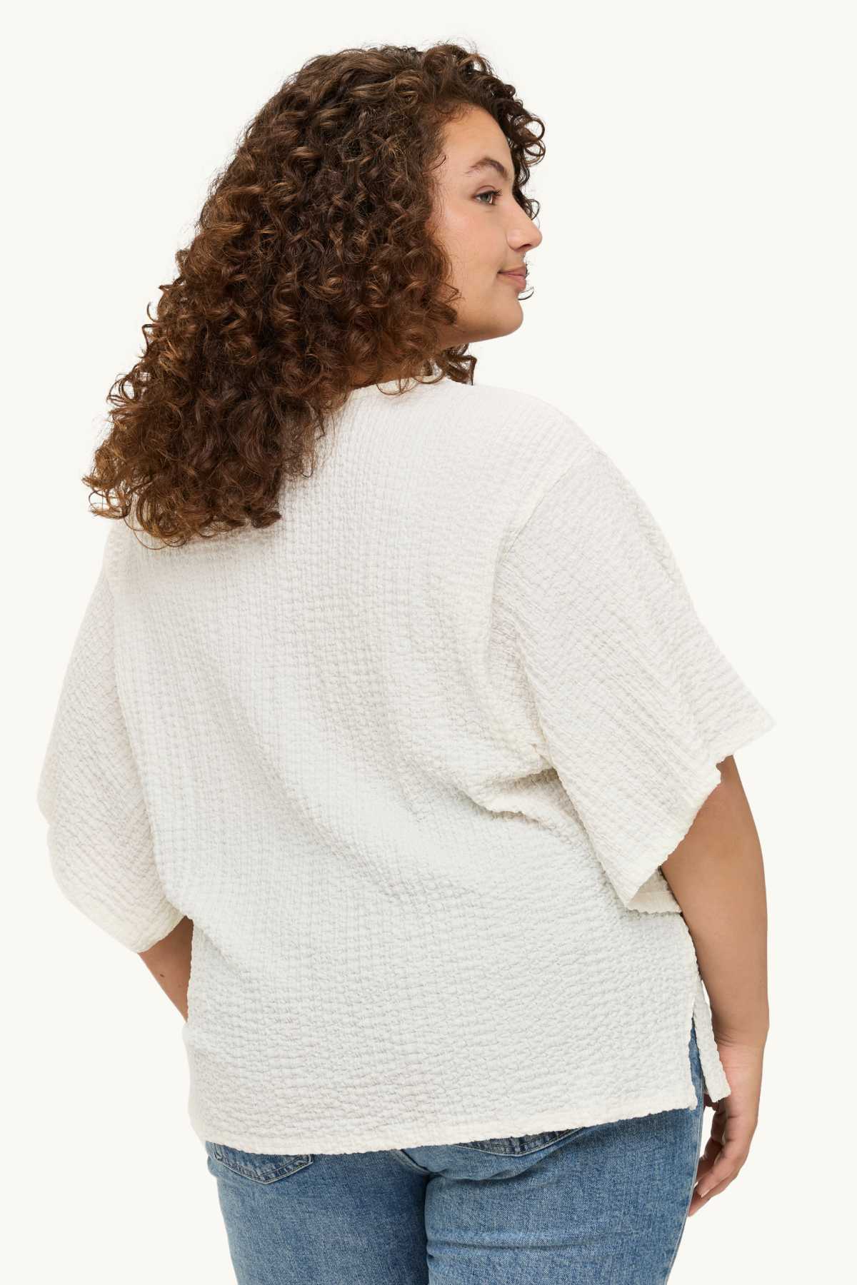 V-neck T-shirt - regular fit - cremewhite