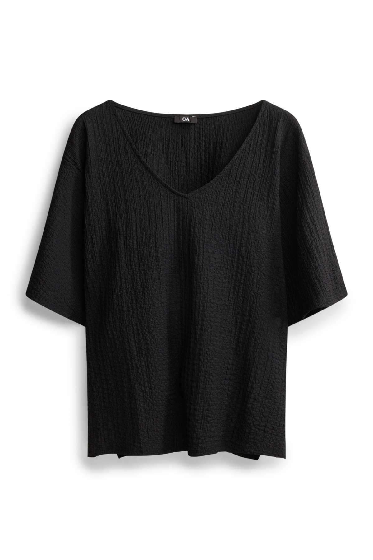 V-neck T-shirt - regular fit - black